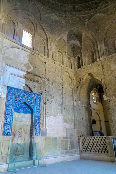 Ισφαχάν Masjed-e Jameh Τζαμί μιχράμπ με γωνία τούβλα προσόψεων - Φωτογραφία, εικόνα
