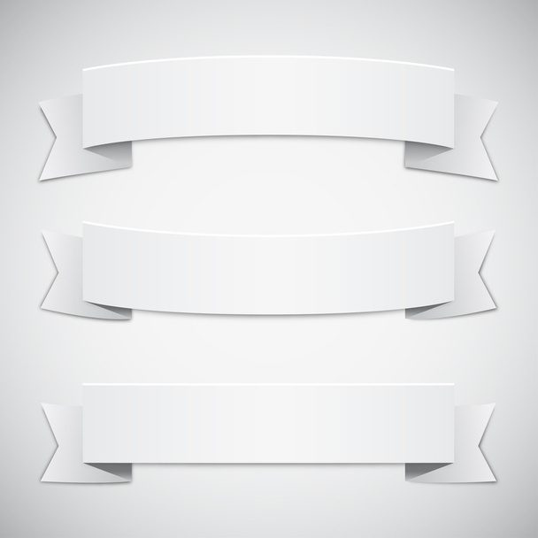 White Banners and Ribbons - Vector, Image