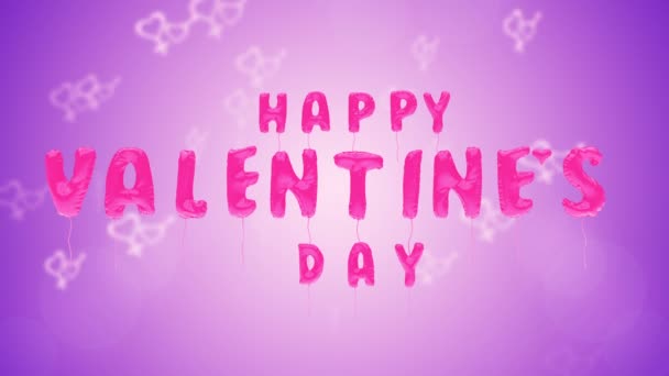 Valentines day text balloons on purple background - Footage, Video