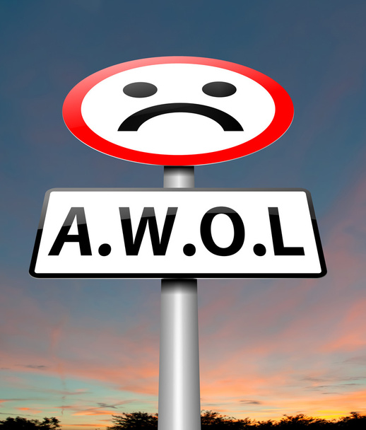 AWOL concept. - Foto, afbeelding