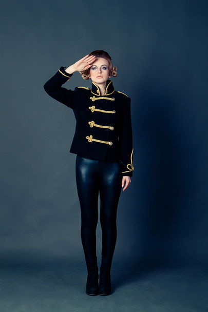 Girl in the old-fashioned uniform - Foto, Imagen