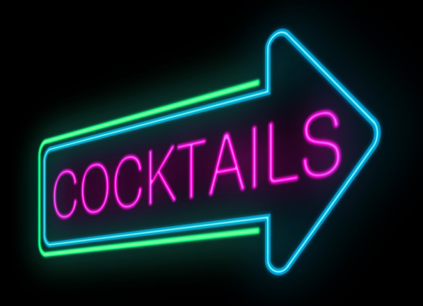 Neon cocktails sign. - 写真・画像