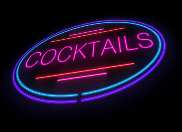 cocktails lichtreclame. - Foto, afbeelding