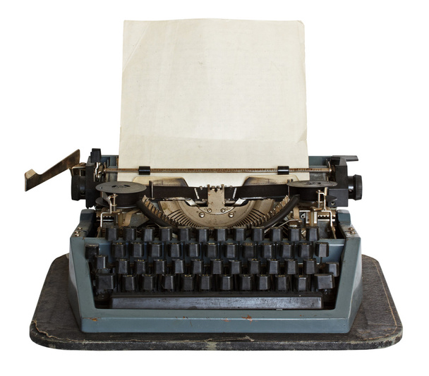 Máquina de escribir vintage con papel
 - Foto, Imagen