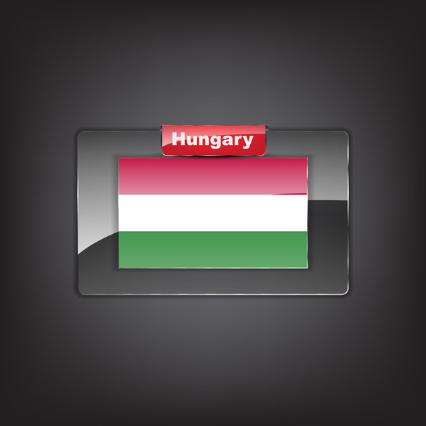 Pulsante di vetro della bandiera ungherese
 - Vettoriali, immagini