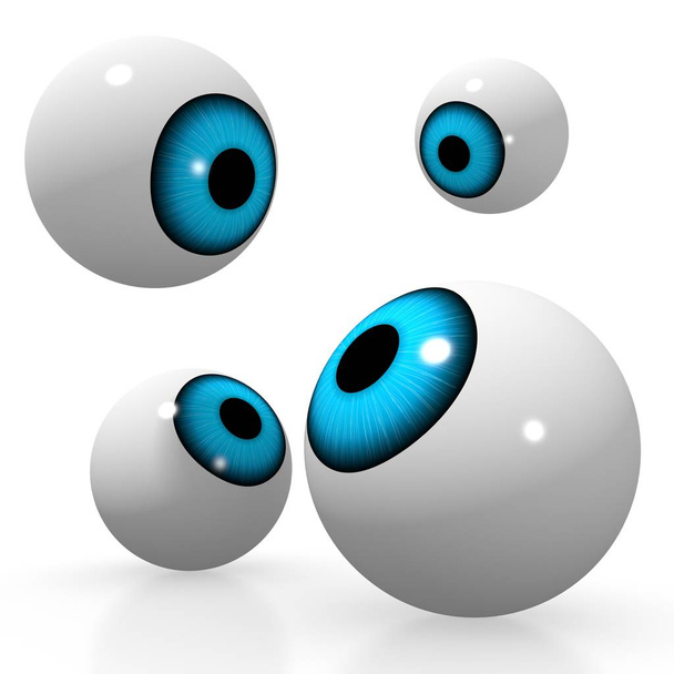 Ilustração de olhos 3D, isolado em fundo branco
 - Foto, Imagem