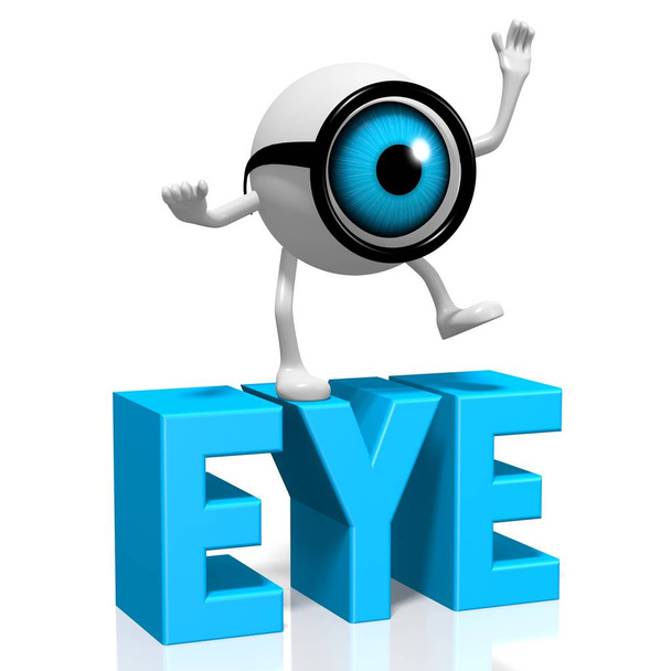Conceito de olho 3D - personagem de desenho animado
 - Foto, Imagem