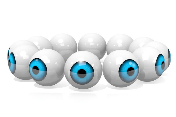 3D illustratie van de ogen, geïsoleerd op witte achtergrond - Foto, afbeelding