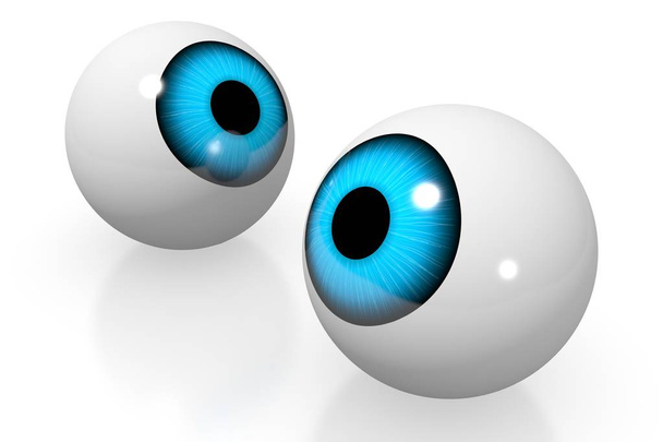 3D απεικόνιση μάτια, απομονώνονται σε λευκό φόντο - Φωτογραφία, εικόνα