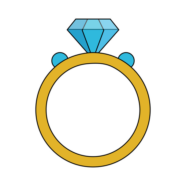γαμήλιο δαχτυλίδι με διαμάντι - Διάνυσμα, εικόνα