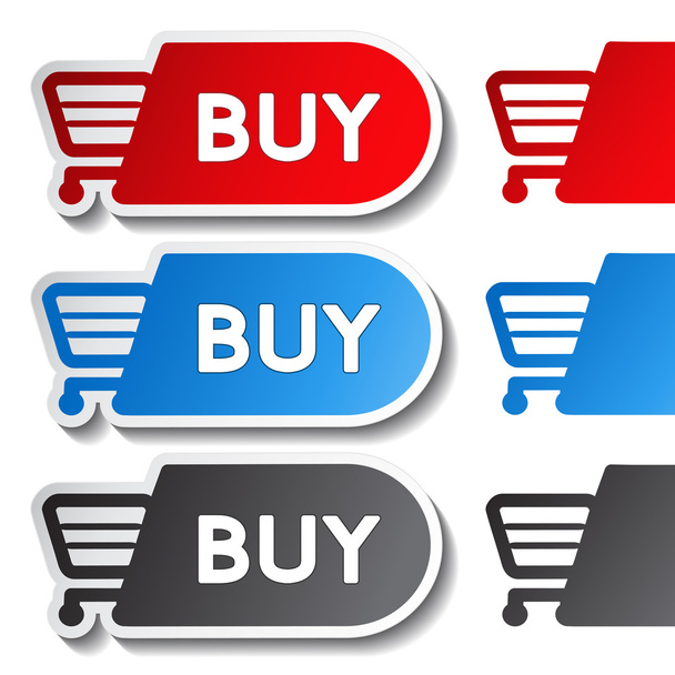 Vector sticker, shopping cart, trolley, item, button - Vetor, Imagem