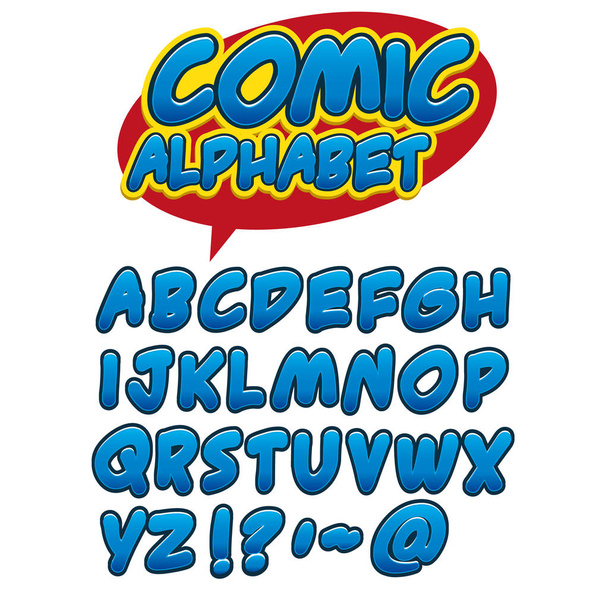 Vector de fuente cómica moderna y alfabeto, conjunto de colección de alfabeto de estilo cómico
 - Vector, imagen