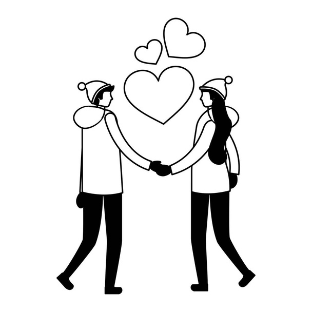 Paar Händchen haltend romantische Liebe - Vektor, Bild