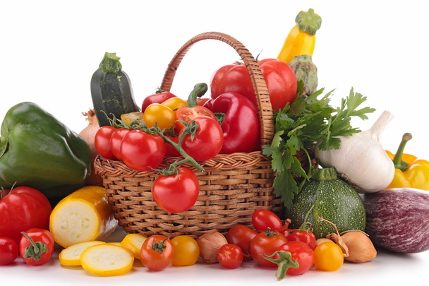 wicker basket with vegetables - Photo, Image