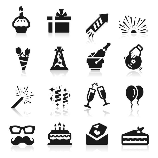 Iconos de cumpleaños
 - Vector, Imagen