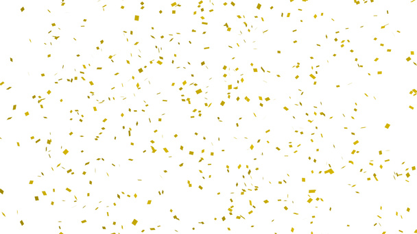 Confettis dorés sur fond blanc pour l'événement de célébration et de fête pour le Nouvel An, fête d'anniversaire, Noël ou toute autre fête. Illustration abstraite 3d
 - Photo, image