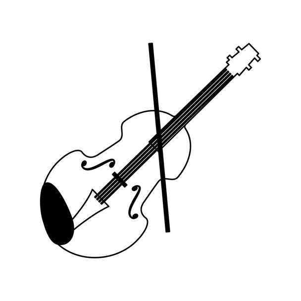 viool muziekinstrument op witte achtergrond - Vector, afbeelding