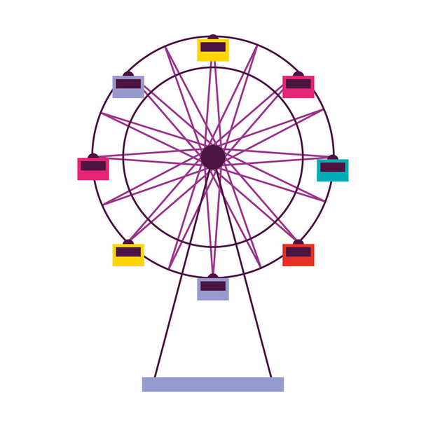 ferris carnaval de rueda sobre fondo blanco
 - Vector, imagen