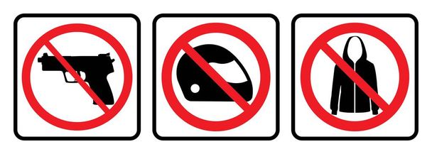 No weapon icon,No helmet icon,No Jacket icon-prohibition sign -Vector - Vector, Image