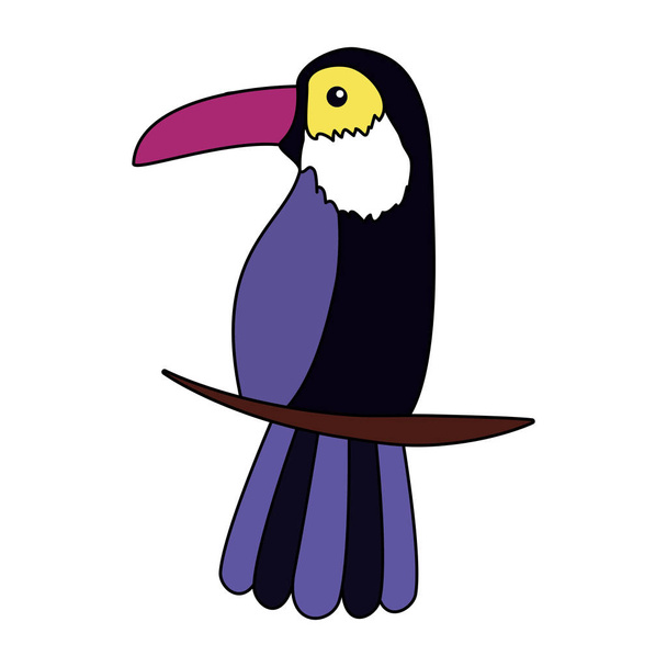 εξωτικά toucan πουλί φύλλα τροπικό - Διάνυσμα, εικόνα