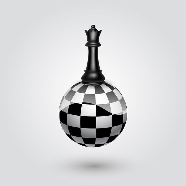 fekete sakk-queen. vektoros illusztráció. - Vektor, kép