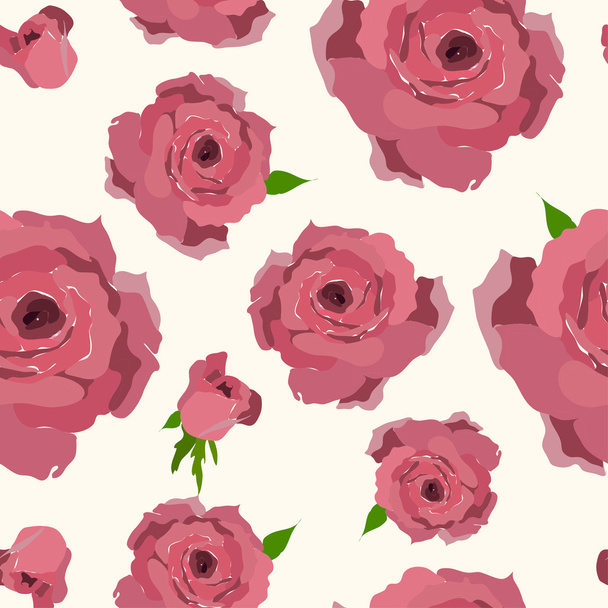 Rose pattern. Seamless flower background pattern. - Vector, Image