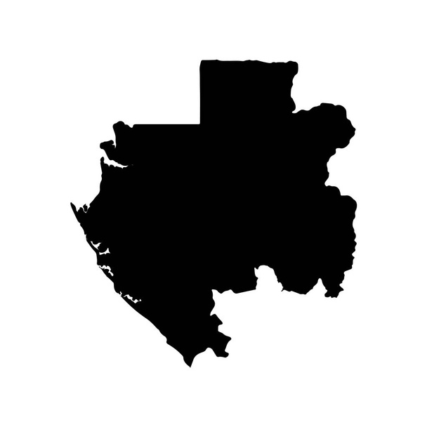 Mapa Gabonu. Izolovaný obrázek. Černá na bílém pozadí. - Fotografie, Obrázek