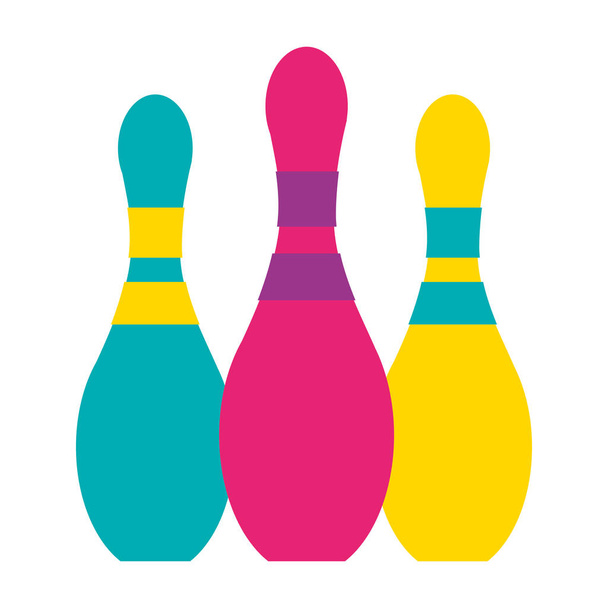 bowling pins on white background - Vector, Image
