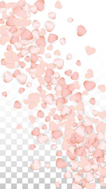 Love Hearts Random Falling Background. St. Valentine's Day pattern Wallpaper. Vector Illustration for Cards, Banners, Posters, Flyers for Wedding, Anniversary, Birthday Party, Sales. - Vector, Image