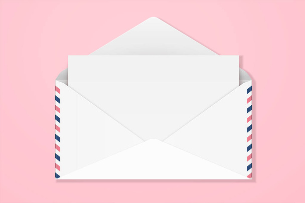 Mail and envelope with blank copy space on pink background - Vektor, Bild
