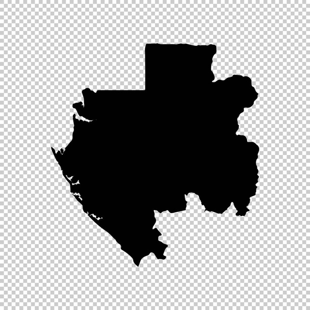 map Gabon. Isolated Illustration. Black on White background. - Photo, Image