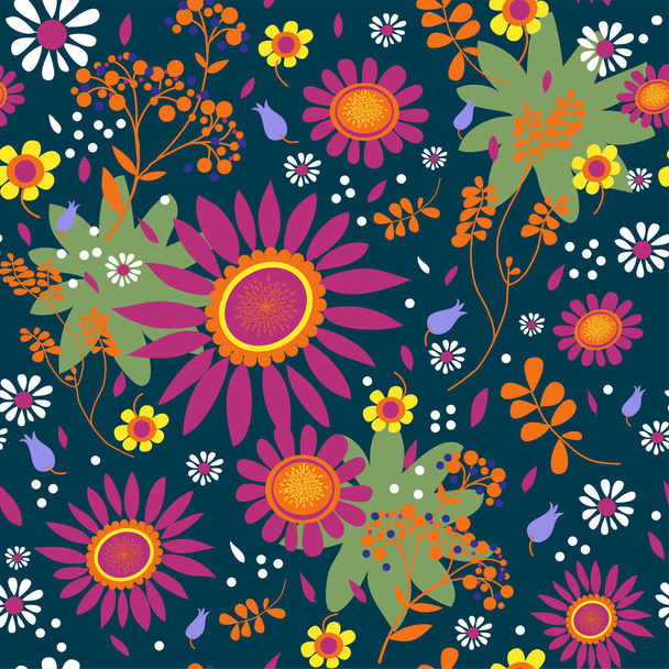 Seamless texture with flowers - Вектор, зображення