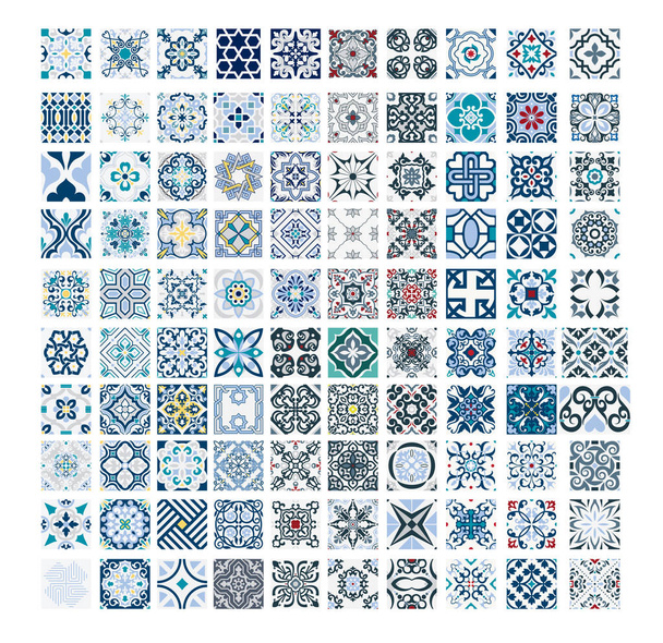 azulejos vintage patrones portugueses diseño antiguo sin costuras en Vector ilustración
 - Vector, imagen