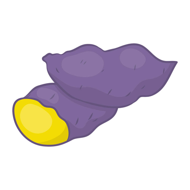 sladký brambor, samostatný obrázek na bílém pozadí - Vektor, obrázek