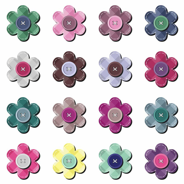 scrapbook flowers on white background - Vector, Image