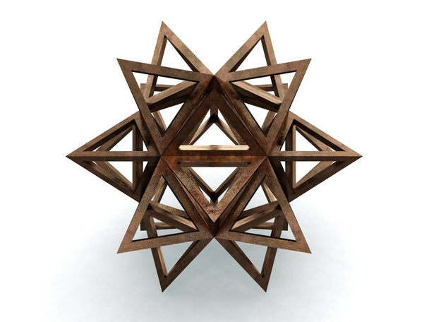 Icofaedron epirmenon Cenon, Leonardo da Vinci, illustration for the Divina Proportione book page 241. 3D model. - Фото, зображення