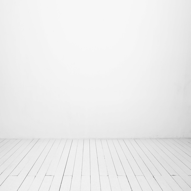 white wall and wood floor - Фото, зображення