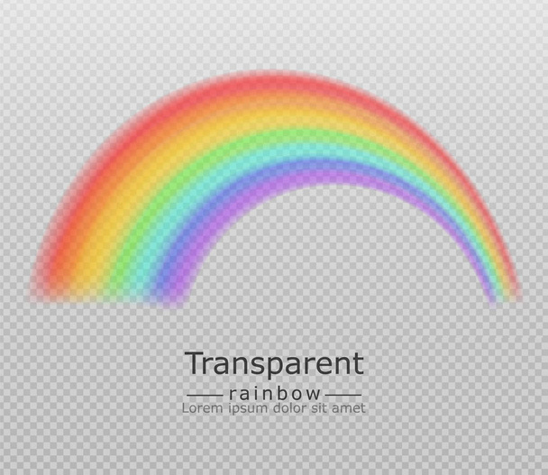 Colorful rainbow Vector realistic. Transparent background templates - Vector, imagen