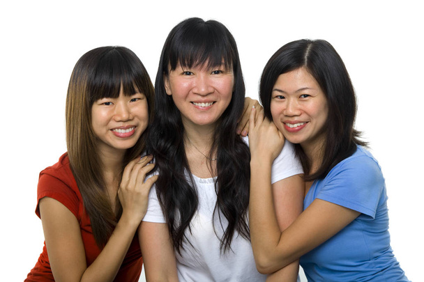 Asian females portrait on white background, ages 20s, 30s, 40s. - Foto, imagen