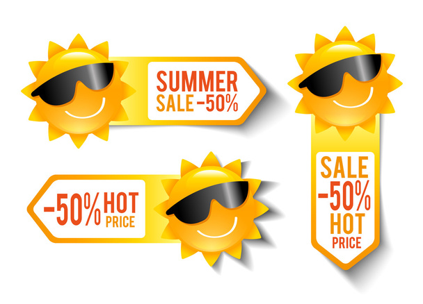 Стикеры летних распродаж
 - Вектор,изображение