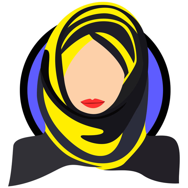 Мусульманская женщина хиджаб равенство всех женщин в мире, целомудрие, вектор изолированы на белом фоне
 - Вектор,изображение