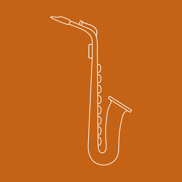 Ilustración vectorial con saxofón. Instrumento de viento de música clásica
. - Vector, imagen