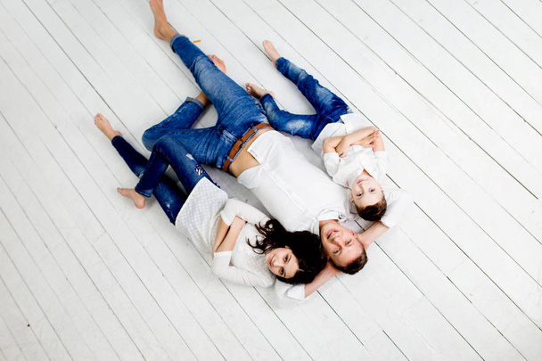 Young father have fun with daughter and son  - Fotoğraf, Görsel