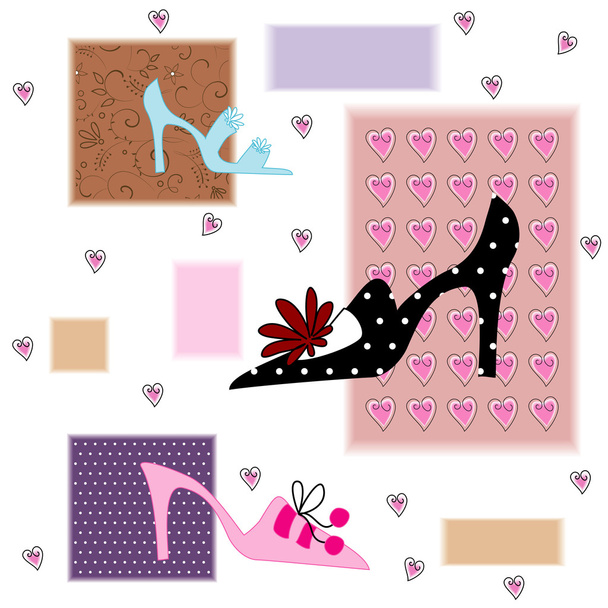 Abstract background with shoes - Vector, Imagen