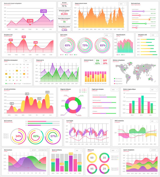 Infographics and Infocharts Visualization Info - Vector, Image