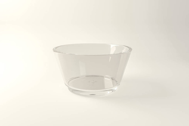 glass bowl isolated on white background 3d illustration - Photo, Image