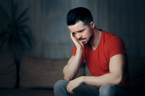 Sad Depressed Man Feeling Anxious and Stressed Out - Фото, зображення