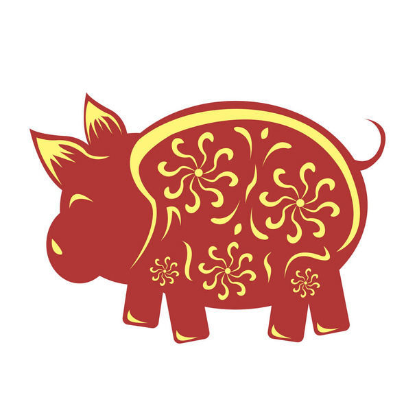 Felice anno nuovo cinese 2570 / 2019, anno vettoriale del maiale
 - Vettoriali, immagini