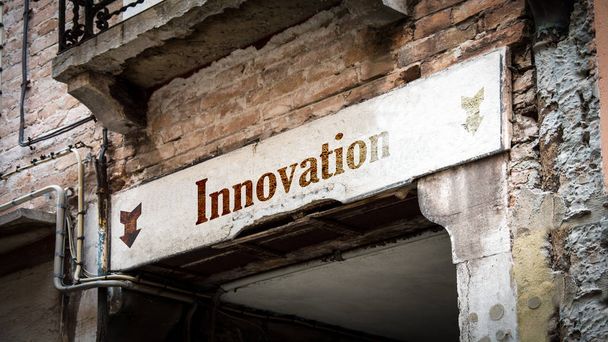 Τοίχο σημάδι στην καινοτομία - Φωτογραφία, εικόνα