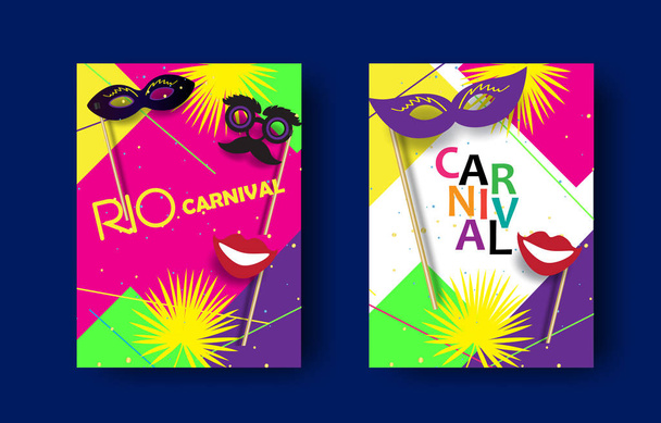 2023 RIO Καρναβάλι εορταστικές αφίσες που. Μουσικοί, κομφετί, πυροτεχνήματα, μάσκα, σύμβολα μεταμφίεσης. Φεστιβάλ αφηρημένη πολύχρωμο γεωμετρικό πανό, εισιτήριο Βραζιλίας καρναβάλι, Ενετικό καρναβάλι, Mardi Gras παρέλαση, Samba Dance, ταπετσαρία διάνυσμα πρότυπο που - Διάνυσμα, εικόνα